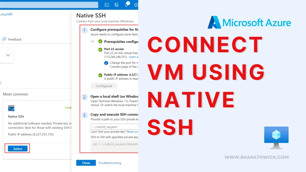 how to connect azure vm using ssh