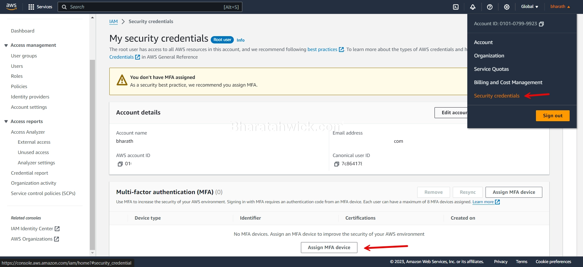 how to set up multi factor authentication for aws