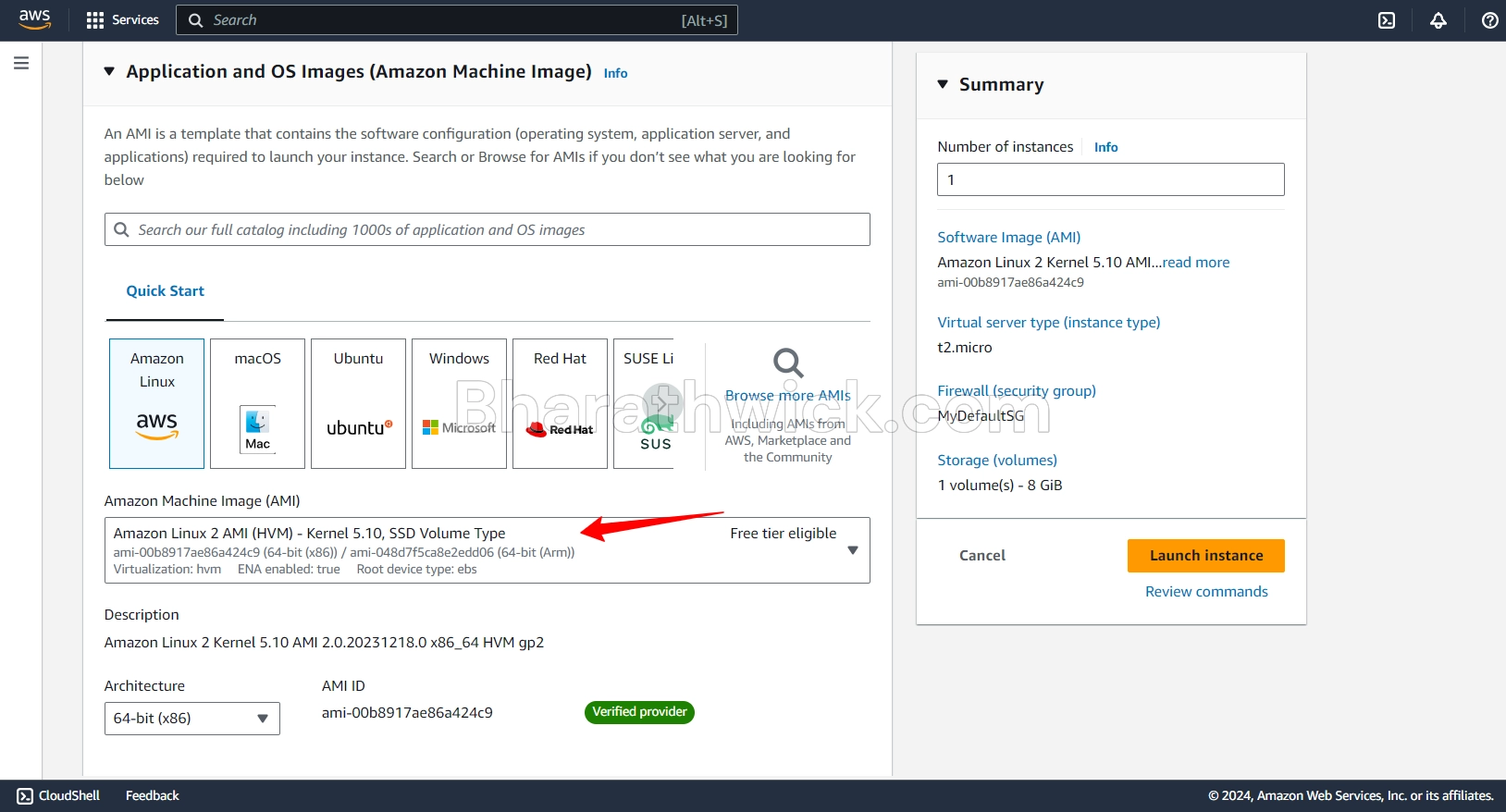 how to create ec2 instance in aws